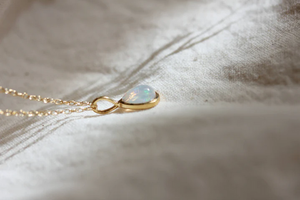 Little Gold - Opal Droplet Necklace