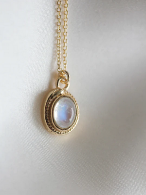Little Gold - Ouroboros Necklace - Moonstone