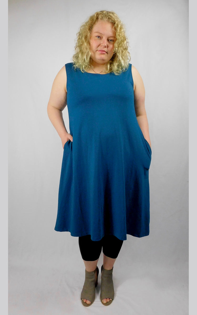 Long tunic dress with pockets sale
