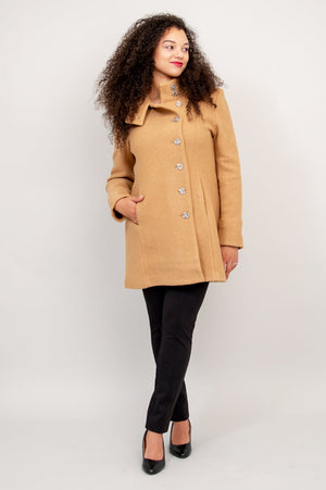 Keston Coat - Beige, Wool