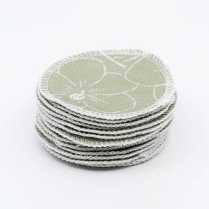 Organic Cotton Rounds - Olive Florals