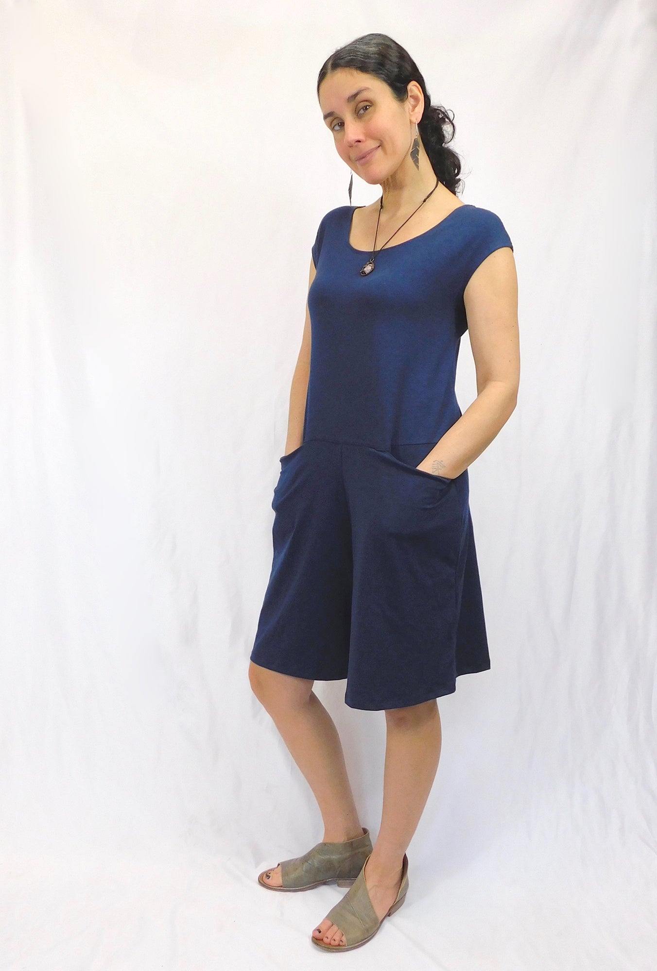 Cotton cap shop sleeve dress