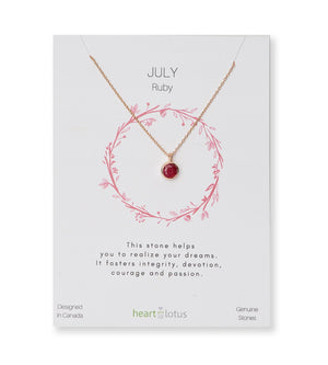 Heart & Lotus Birthstone Necklaces