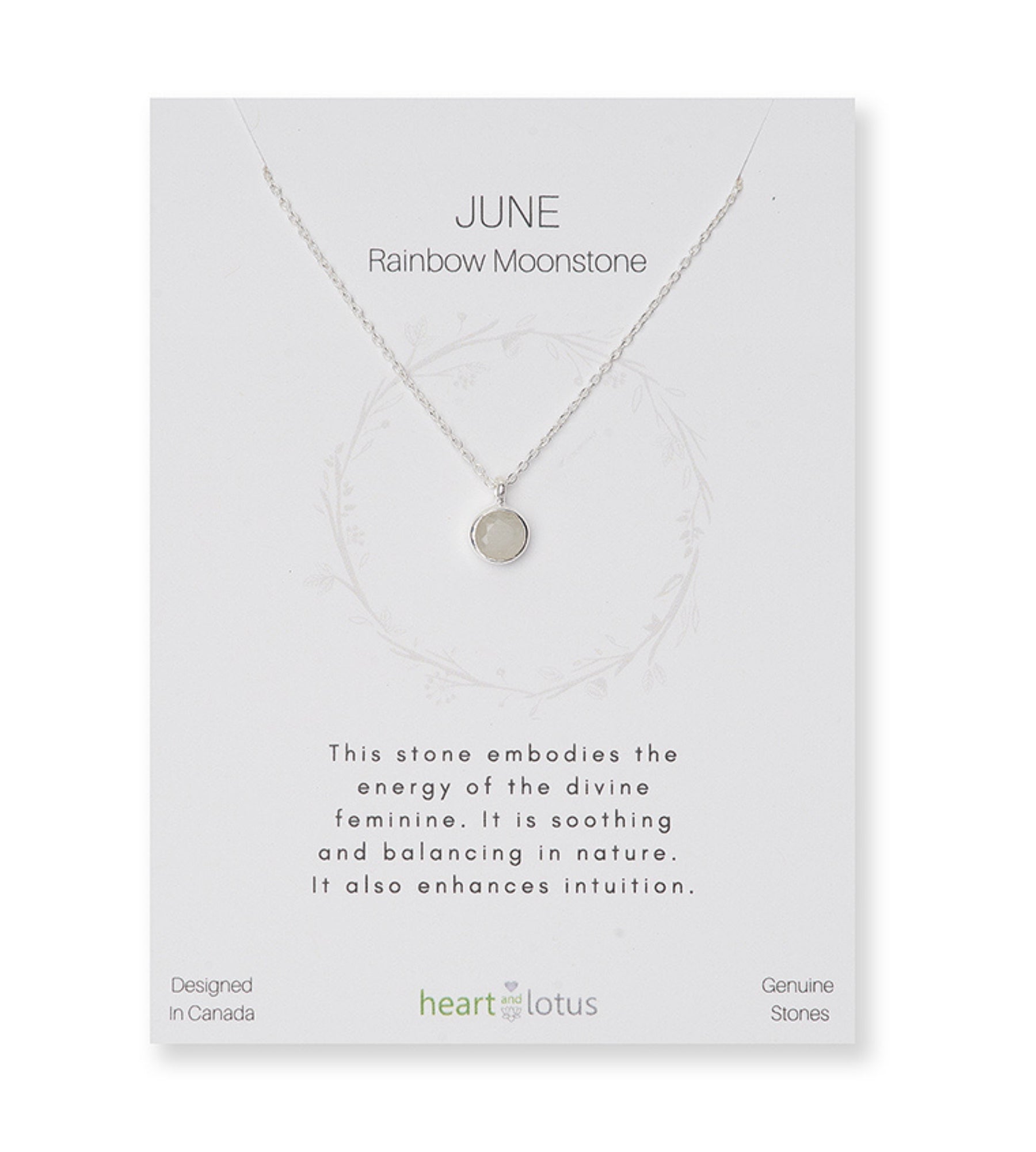 Heart & Lotus Birthstone Necklaces
